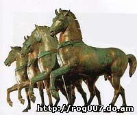 рис 3. медные статуи лошадей, фото, фотография