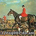 рис 14. картина Алфреда Муннингса 'Охотники с лошадьми', фото, фотография